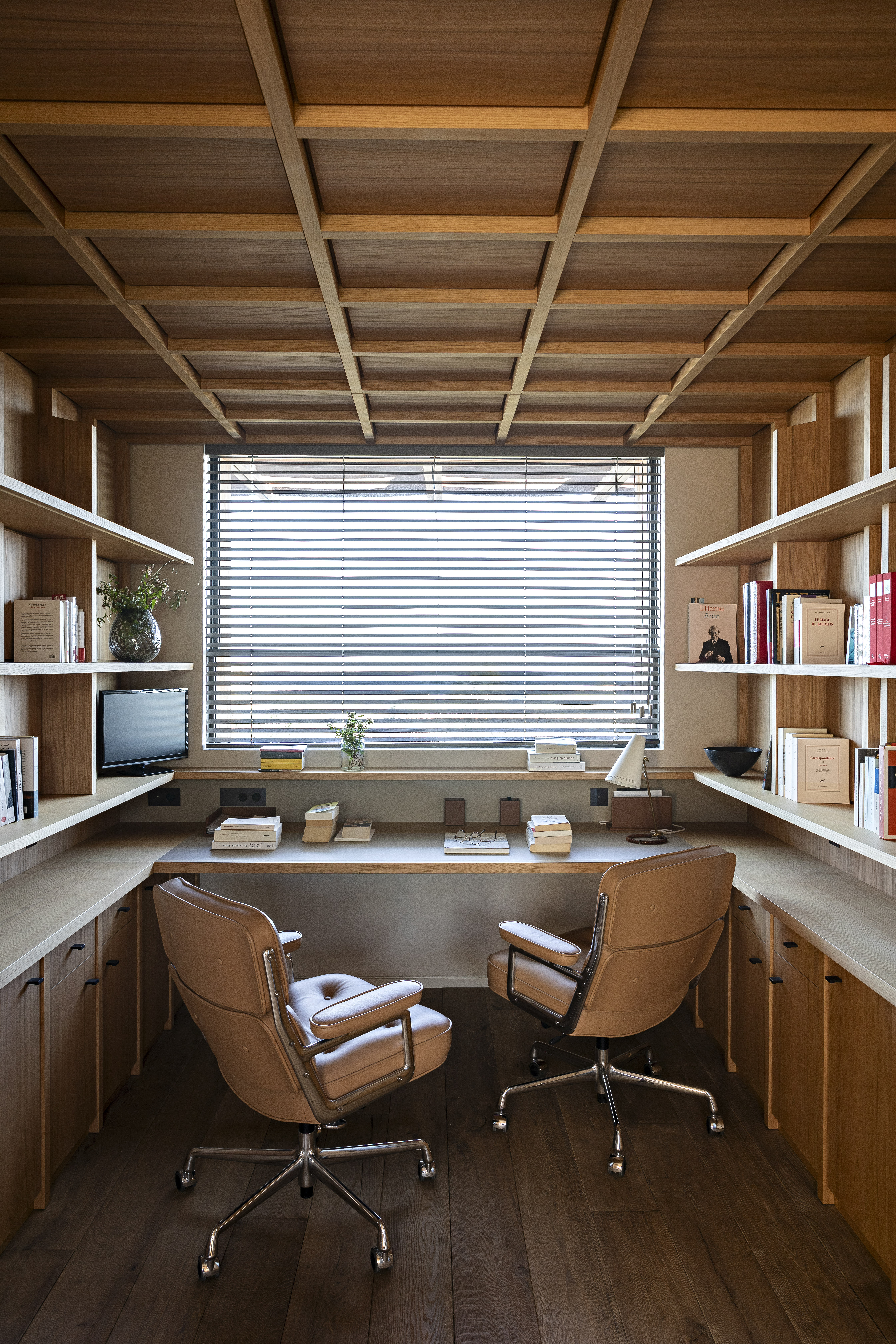 Plafond à caisson les bains de la renaissance paris architecture belleville Plafond à caisson